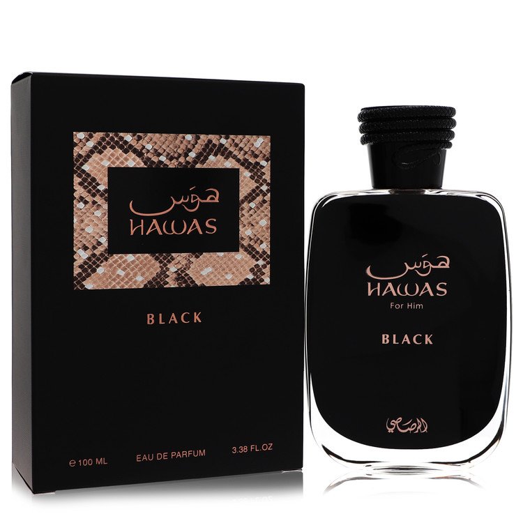 Hawas Black Cologne by Rasasi Eau De Parfum Spray 3.3 oz for Men - Authentic Fragrance - Discount Men Perfume or Cologne Fragrance